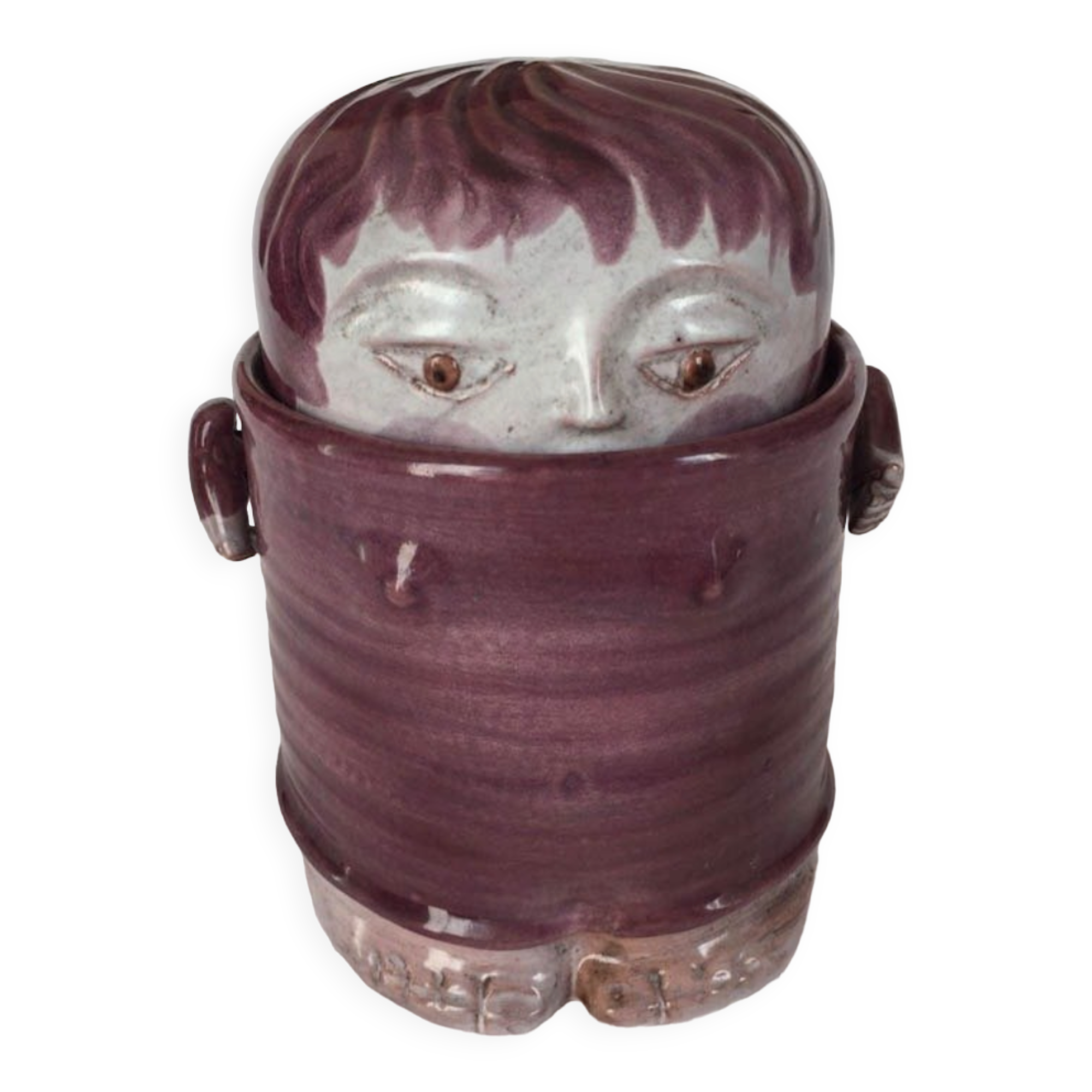 French Cloutier Frères Earthenware Jar, 1960s