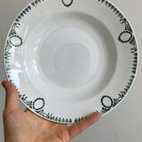 5 soup plates, iron earth, old French plates, Saint Amand,
