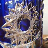 Superb orangeade jug in cobalt blue cut bohemian crystal