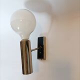 Chrome and black wall lamp Vintage, Italy 1960.
