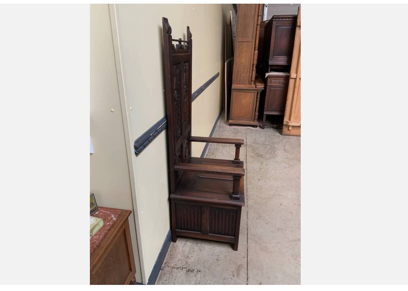 Antique - Chest Bench, - Neo-Gothic