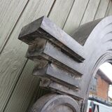 Wooden bull's-eye mirror