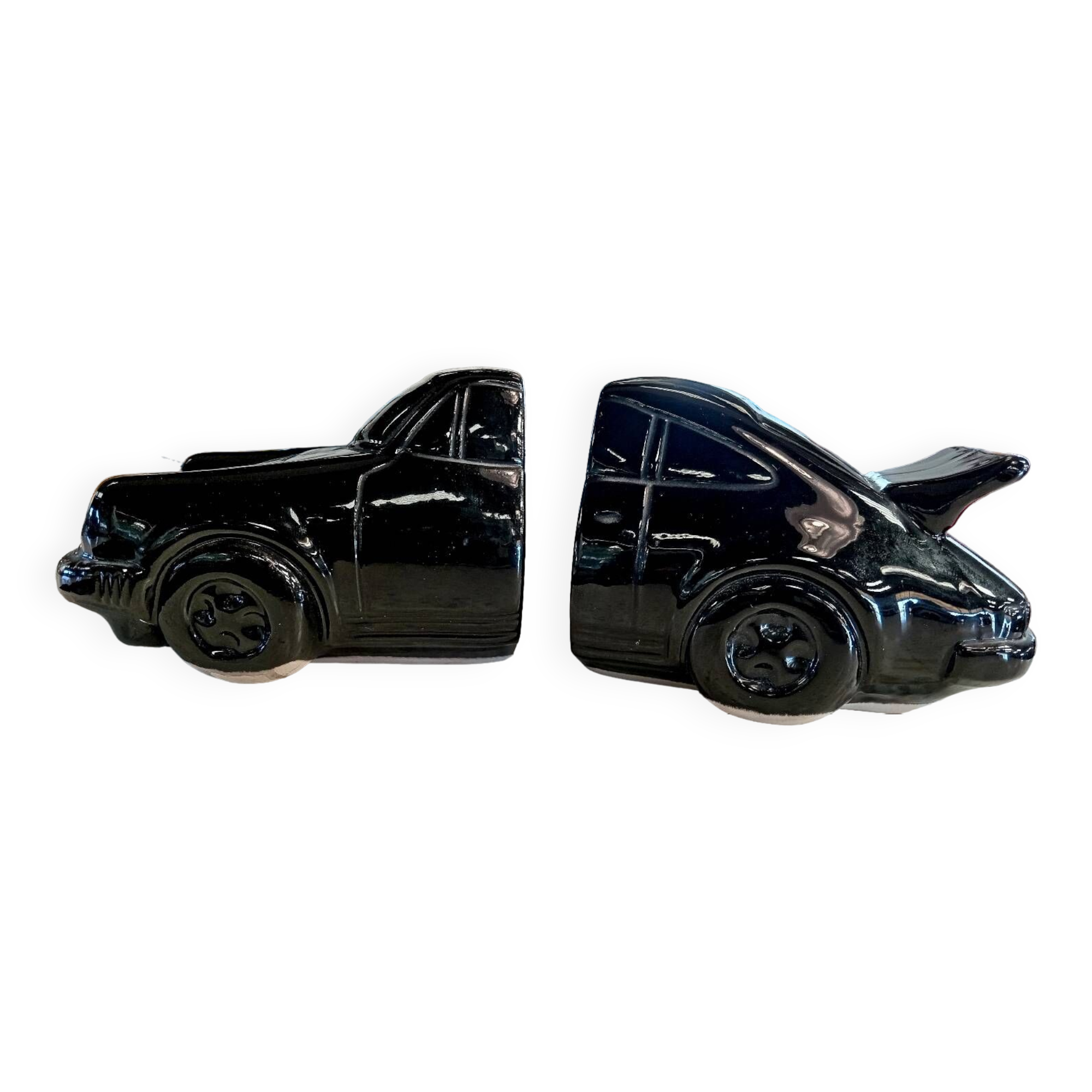 Pair of Porsche 911 earthenware bookends