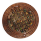 Vintage wooden carved solitaire game – Resin balls with insects –