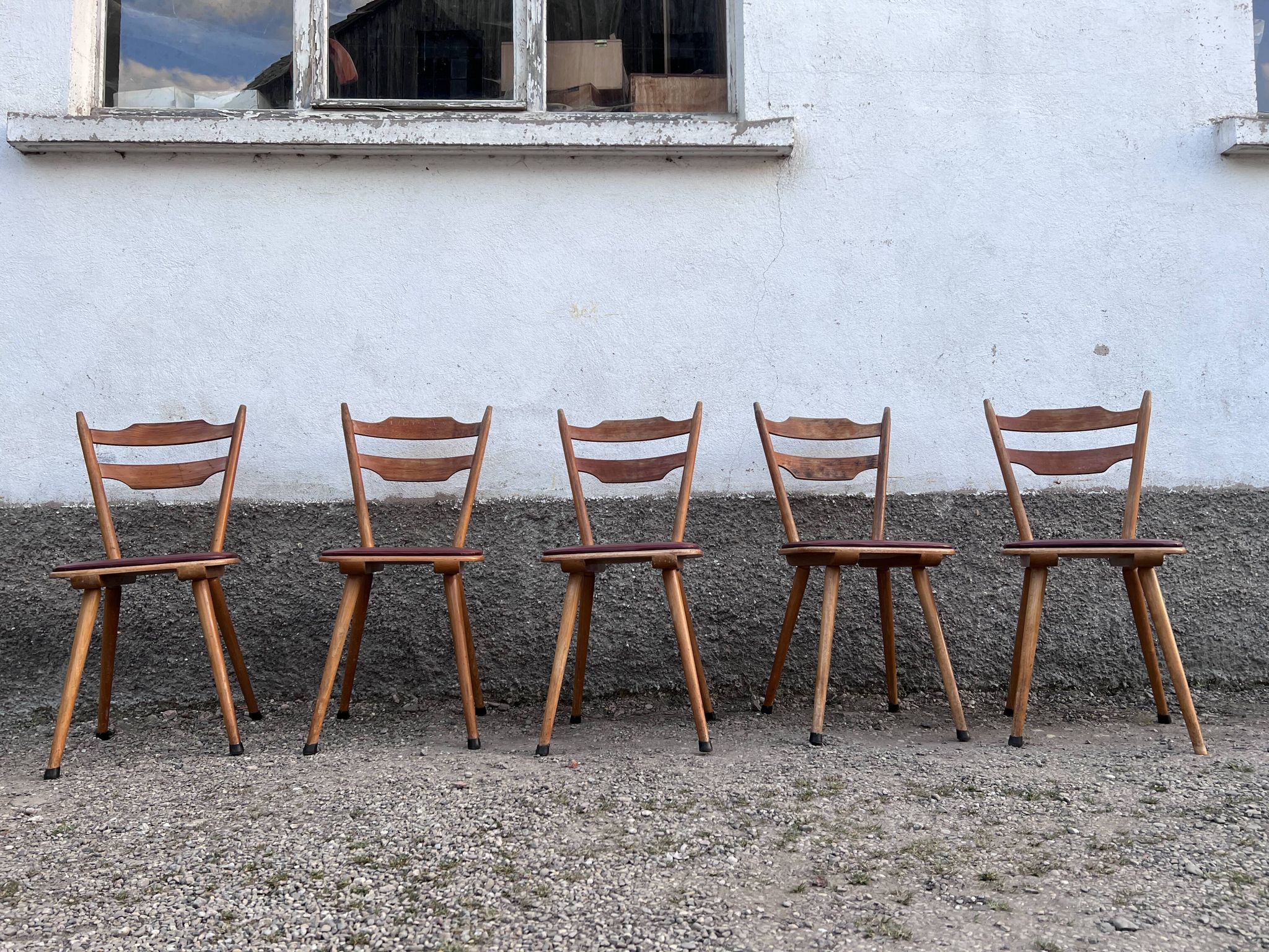 Bistro chair vintage Scandinavian brasserie colorful galette - 1950 1960