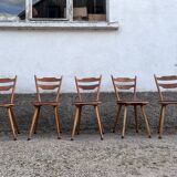 Bistro chair vintage Scandinavian brasserie colorful galette - 1950 1960