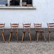 Bistro chair vintage Scandinavian brasserie colorful galette - 1950 1960