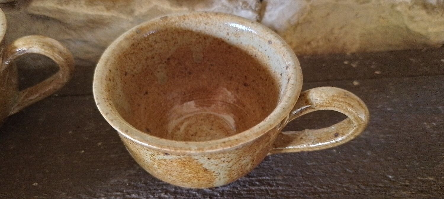 Vintage stoneware coffee mugs