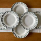 6 antique deep plates in Gien earthenware