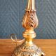 Vintage Gold Brass Table Lamp – Pleated Umbrella Style Lampshade