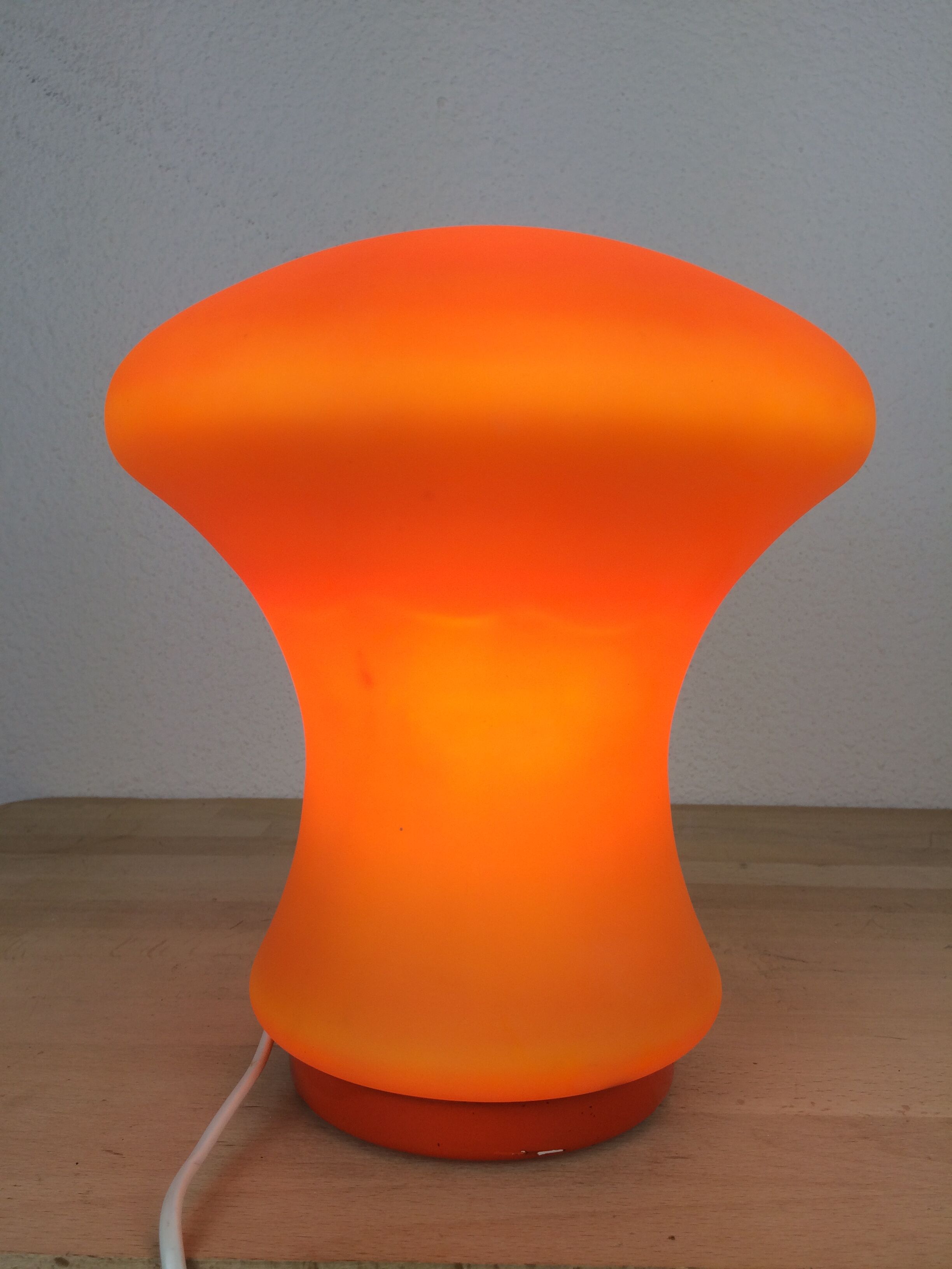 Atomic mushroom lamp orange glass 70's