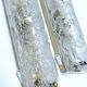 Pair of large vintage brutalist wall lights, murano glass