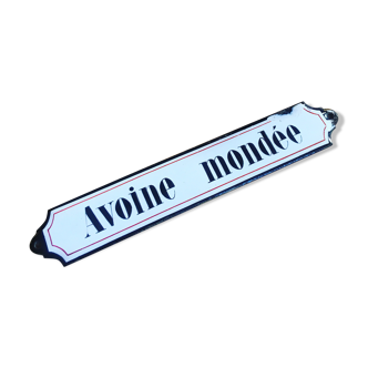 Ancient enamelplate of seed or grocery store. Furniture by trade. 1900s/1910s.