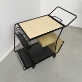 Perforated metal serving trolley style Mathieu Matégot
