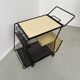 Perforated metal serving trolley in the Mathieu Matégot style