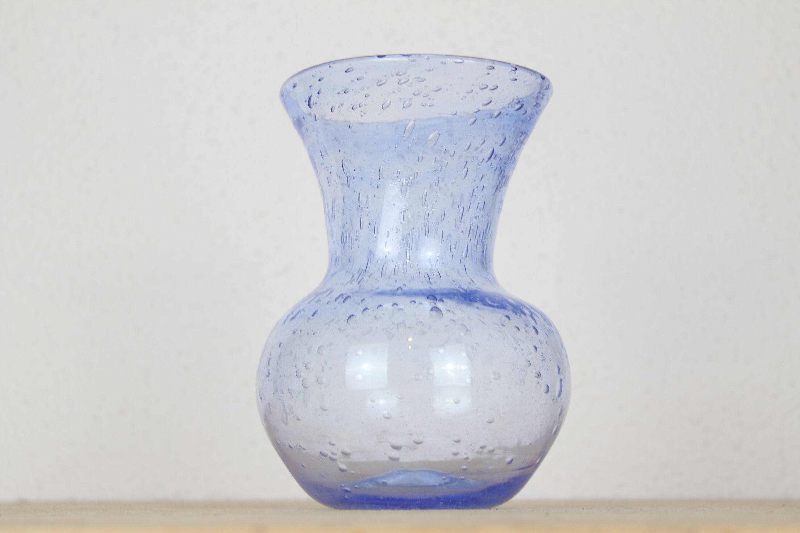 Light blue Biot bubbled glass vase