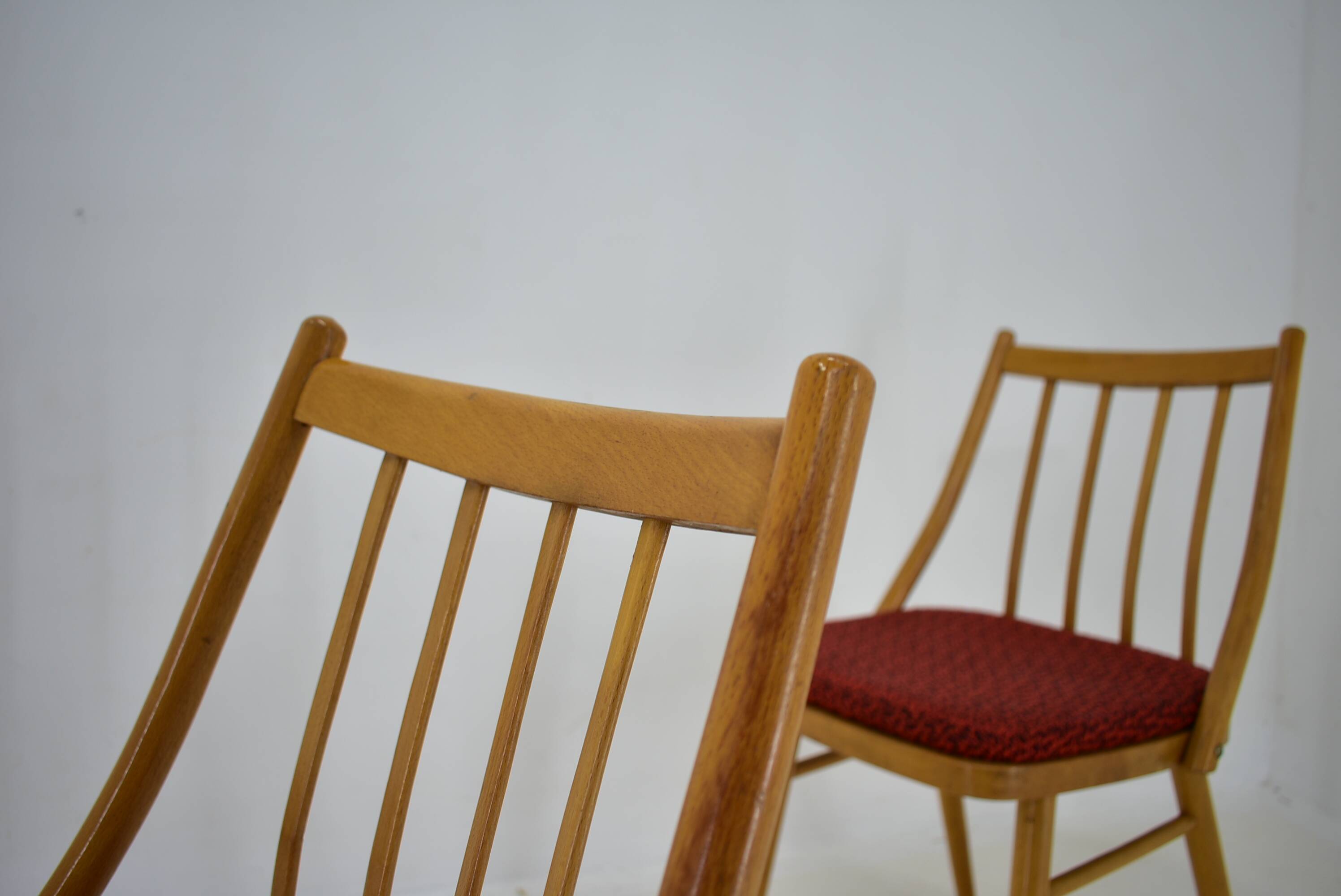 1960s Antonin Suman Beech Dining Chairs, Set of 4