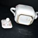 Old Paris porcelain herbal tea pot – hand-painted polychrome decoration, 19th century