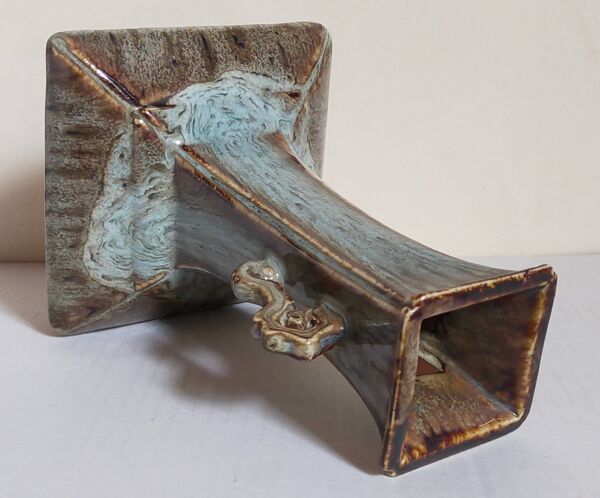 Vase soliflore bouteille chinoise à l'émail flambé