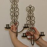 Pair of Mid Century Swedish Pewter Sconces