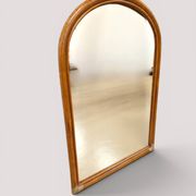 Vintage arch mirror in rattan and bamboo (90x61 cm) – Riviera style, years