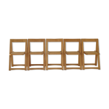 Foldable chairs in elm or ash seat cannage 1970