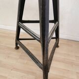 Tabouret de bar industriel vintage en bois et métal