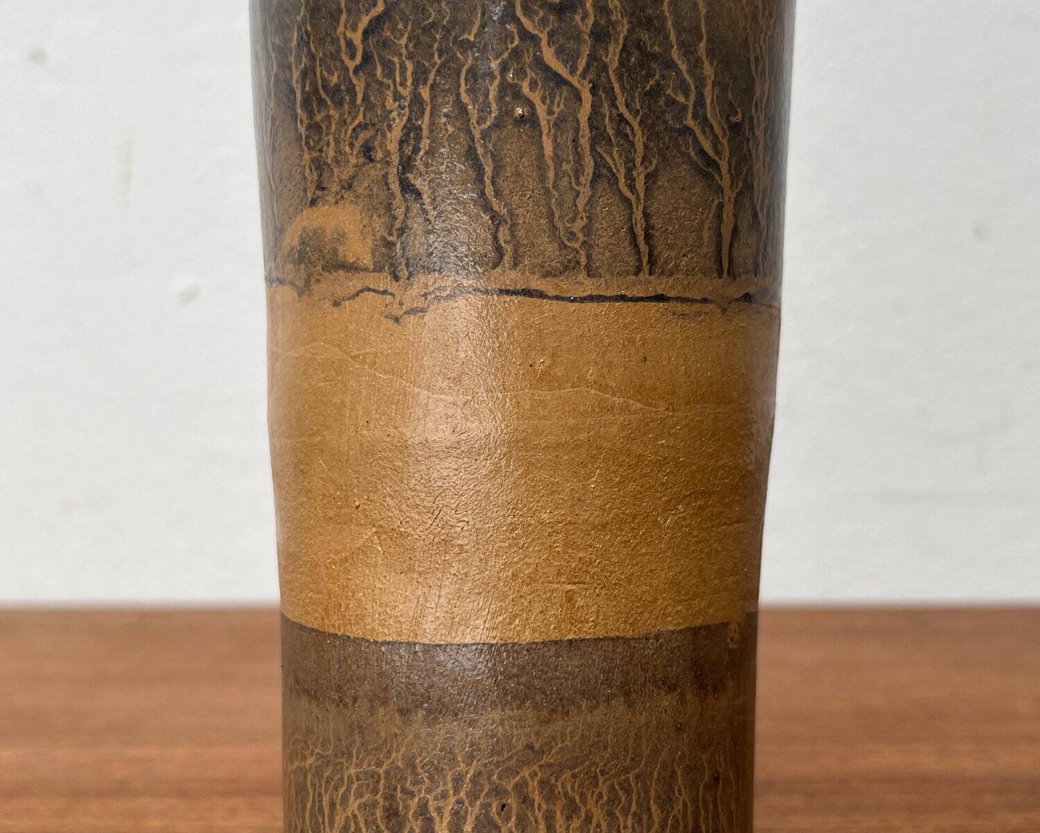 Vintage German brutalist studio pottery vase, 1979