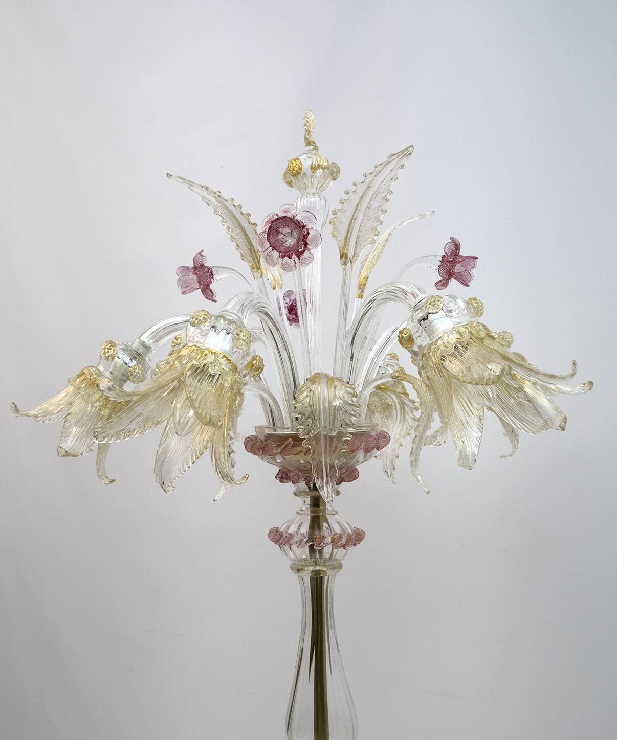 Ca'Rezzonico Blown Murano Glass 6 Arms Floor Lamp, Italy, 1950s