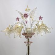 Ca'Rezzonico Blown Murano Glass 6 Arms Floor Lamp, Italy, 1950s