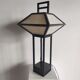 Japanese lamp in black lacquered wood and rice paper H:75cm