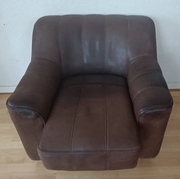 Fauteuil club suisse de Sede Designer Cuir Modèle DS44 années 1970