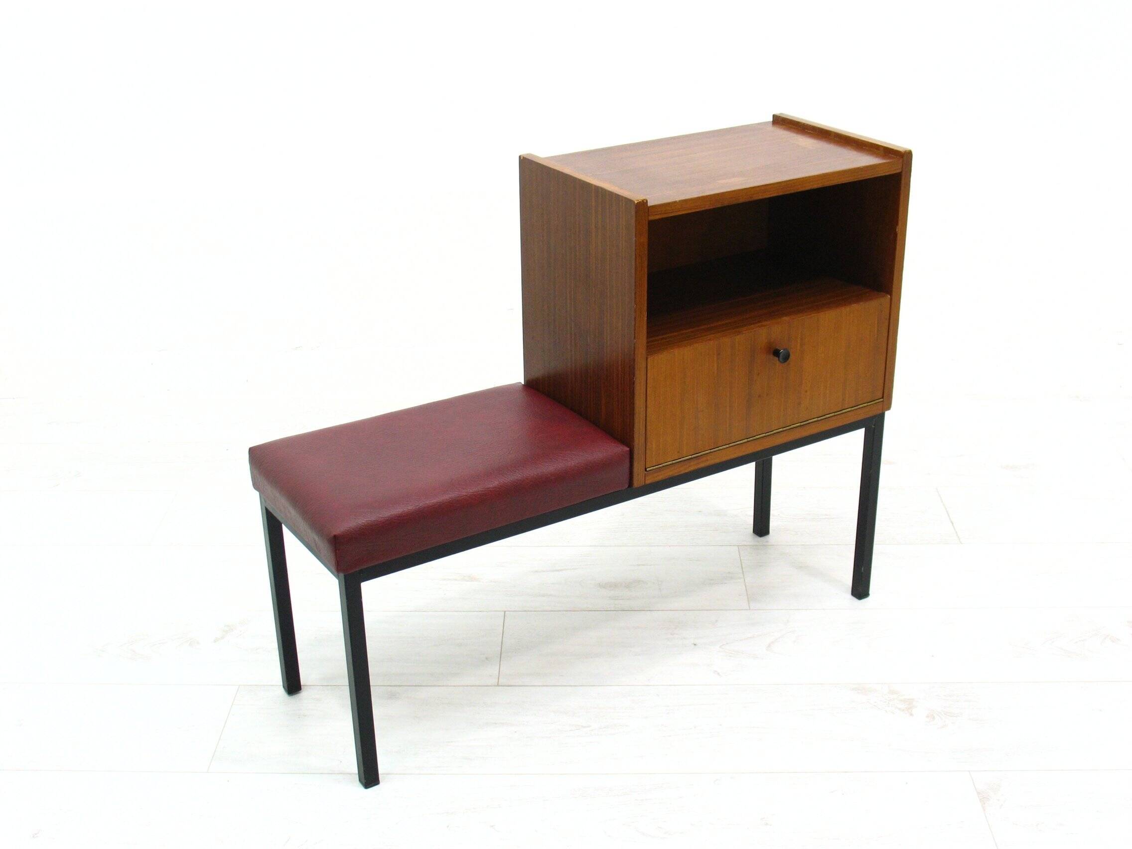 Telephone Bench in Wood and Metal, 1970s