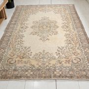 Tapis en laine antique Oushak anatolien