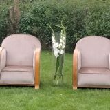 Pair of club armchairs completely renovated