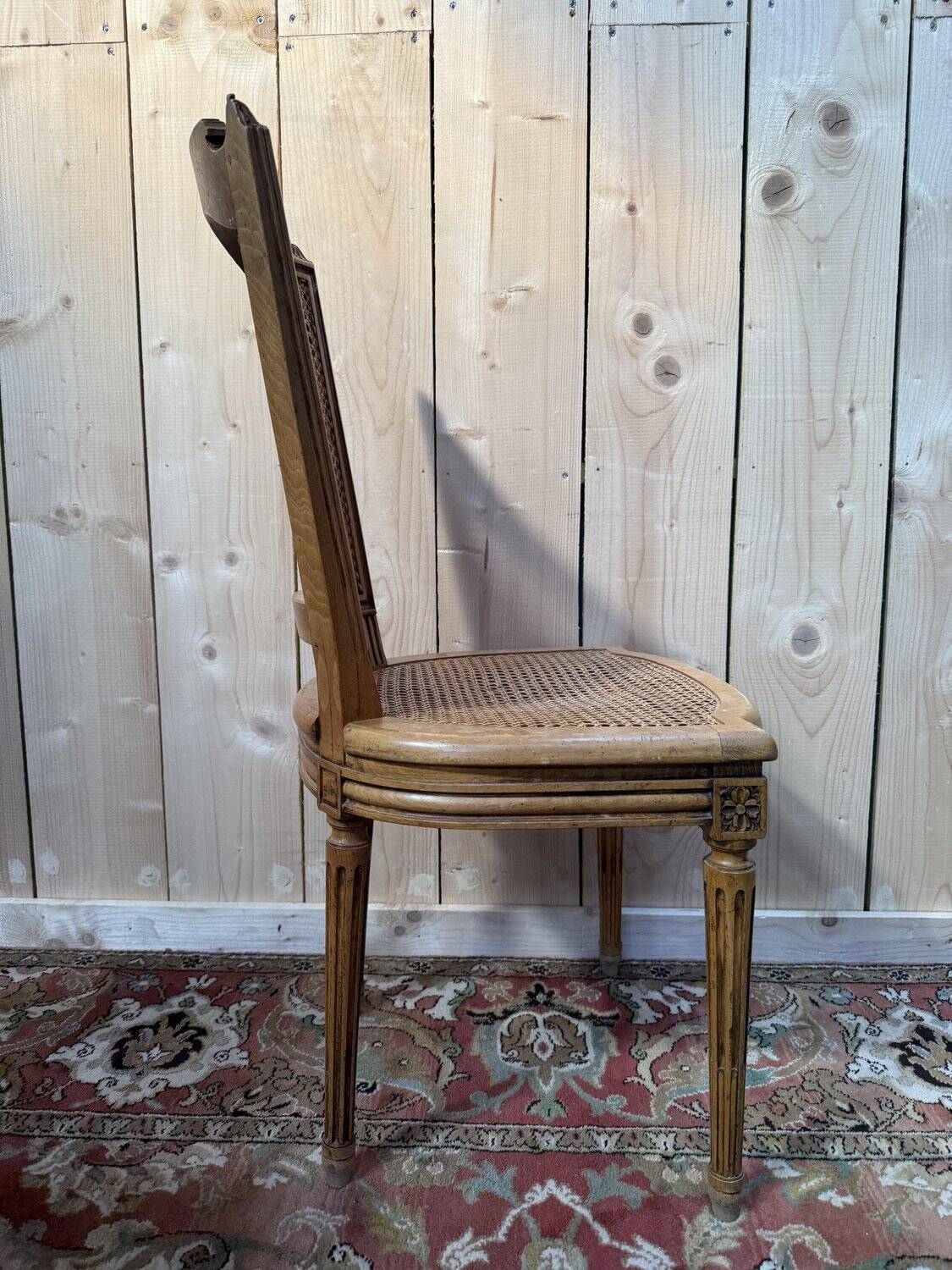 Set of 6 caned chairs in Louis XVI style