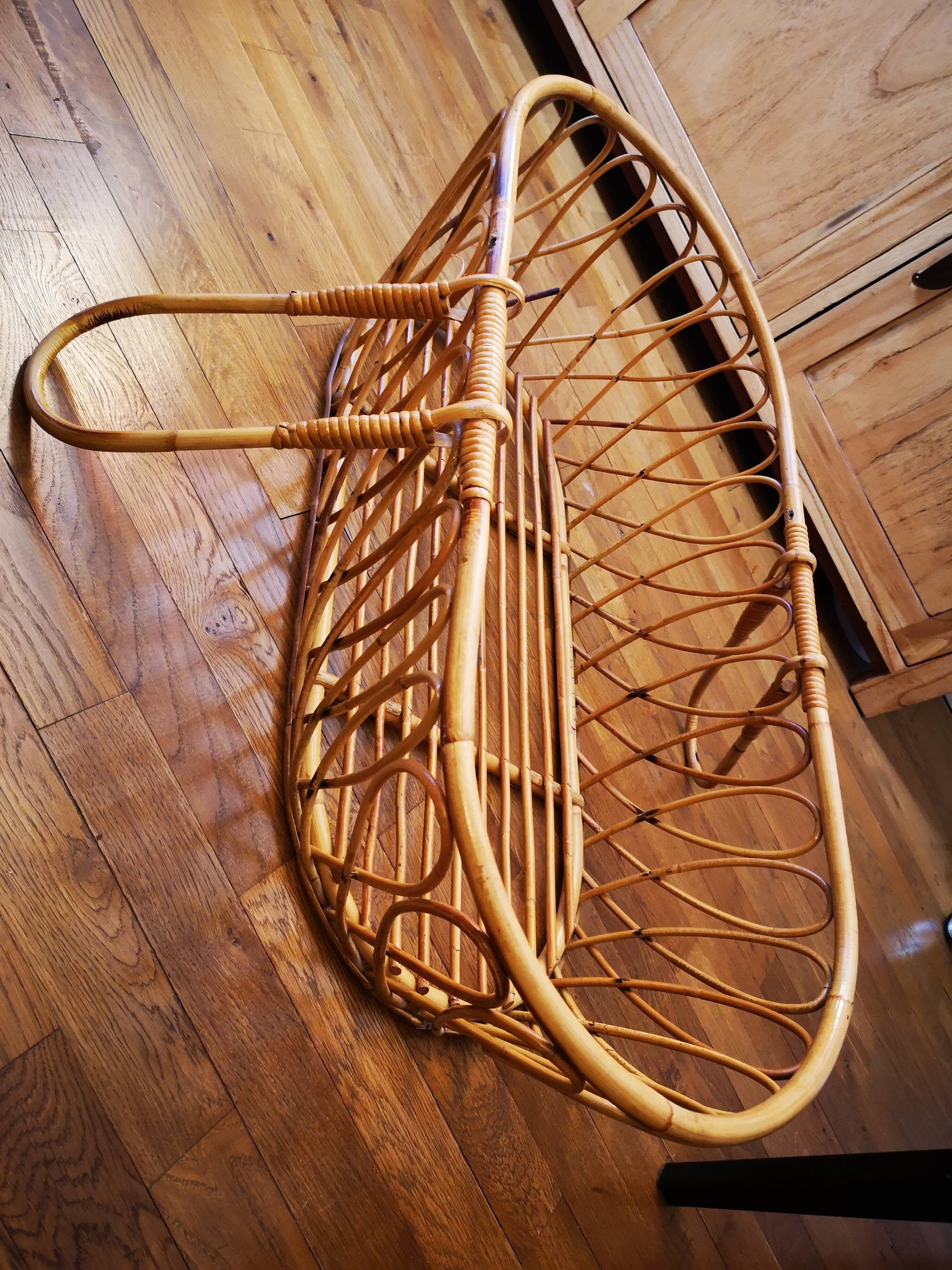 Couffin cradle rattan vintage child