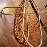 Couffin berceau rotin vintage enfant