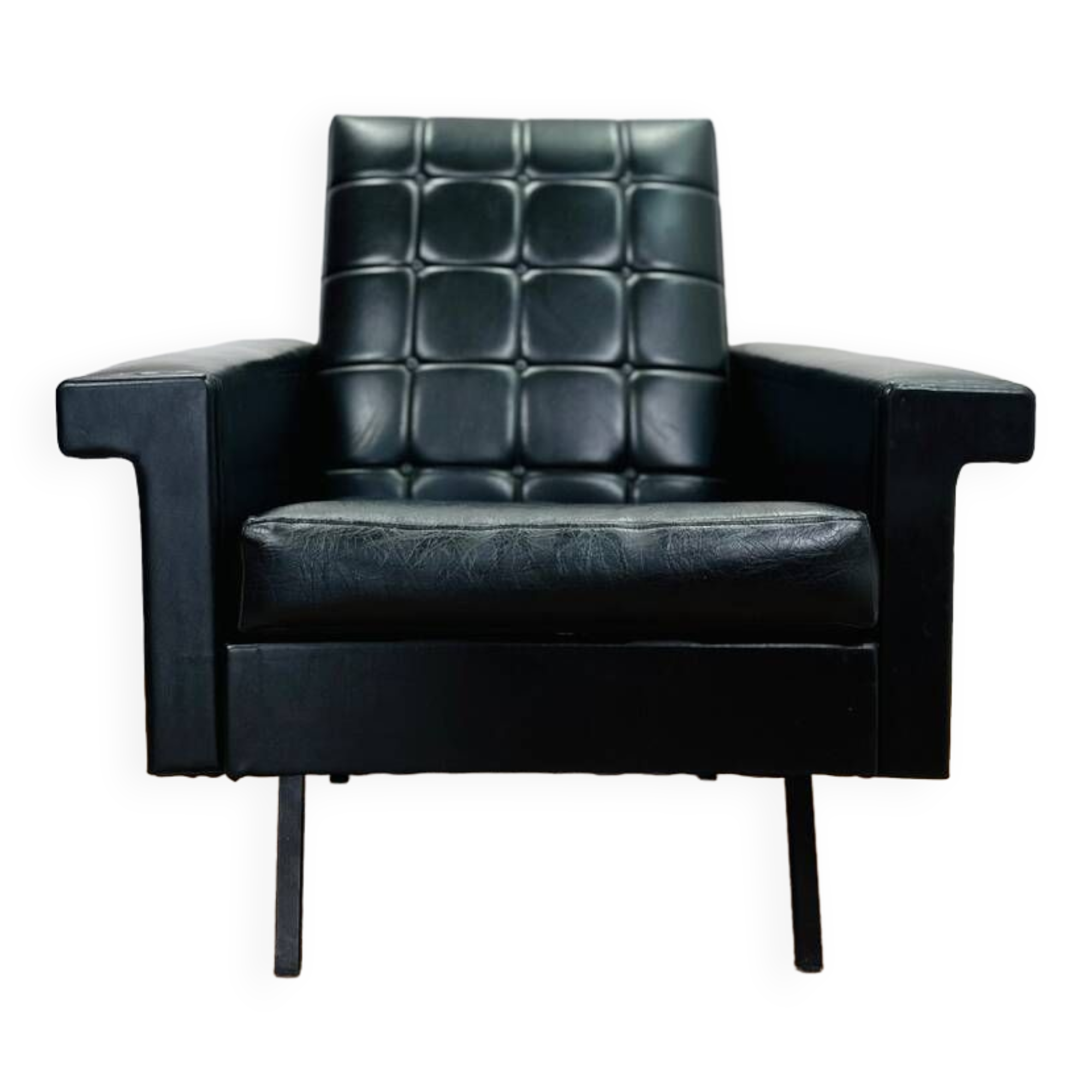 Black skaï armchair