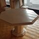 Octagonal table 140 cream ivory marble
