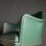 Mid-century green swivel office chair attributed to Umberto Mascagni, Italy, 1950s.