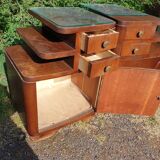 pair of art DECO oak bedside table