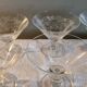 7 Art Deco crystal champagne coupes, grape clusters (+ 2 gifts)