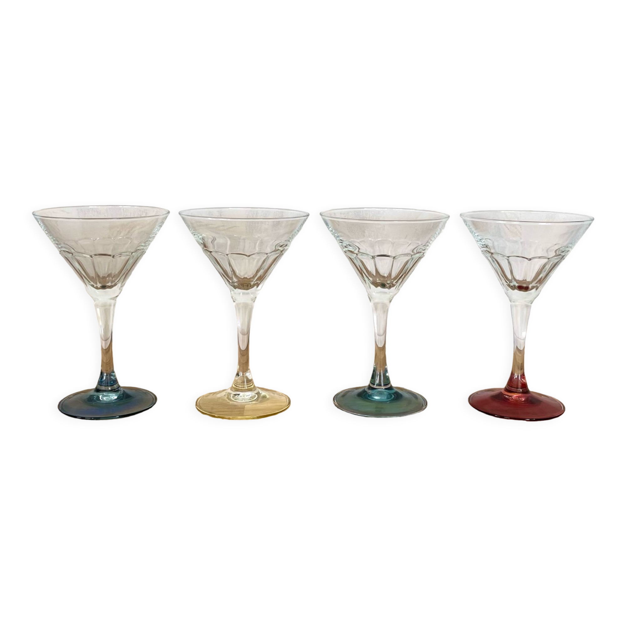 Set of 4 cocktail glasses 1970