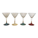 Set of 4 cocktail glasses 1970