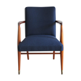 Scandinavian 60's navy blue armchair