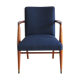 Fauteuil scandinave 60 bleu navy