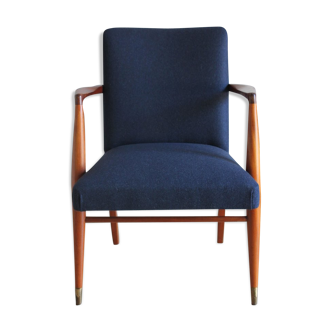 Scandinavian 60's navy blue armchair