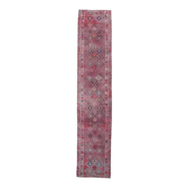 1960s - Vintage Turkish Hand-Knotted Herki Runner Rug - 75x365