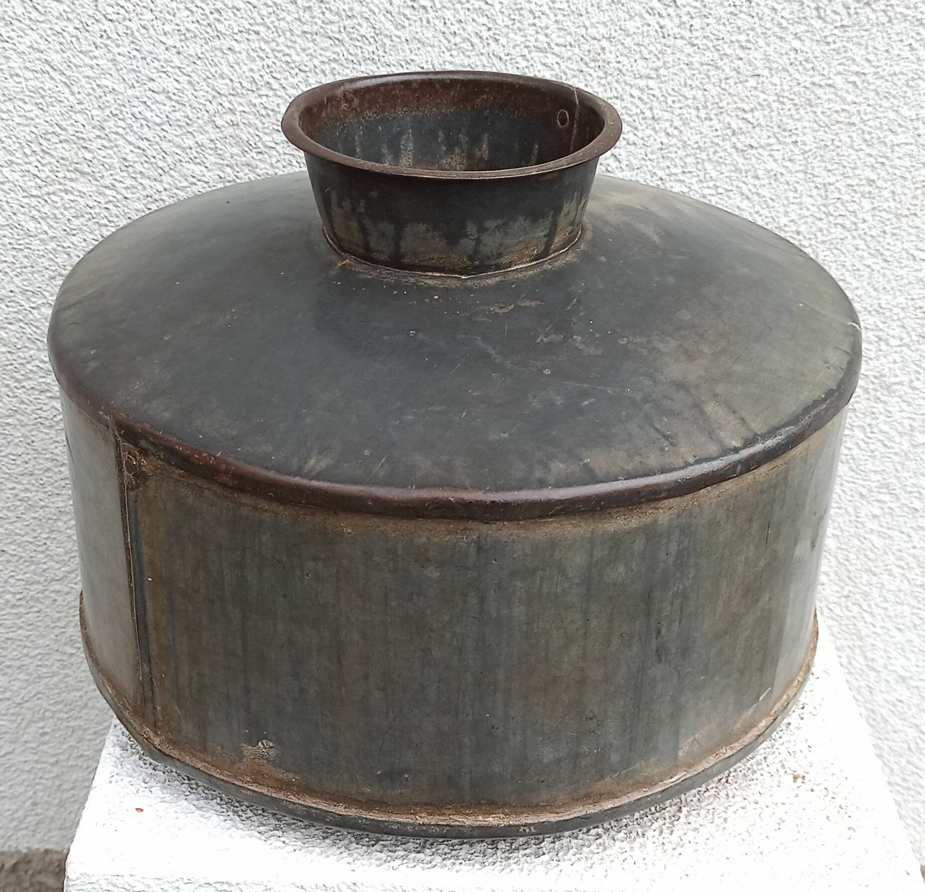 Old zinc pot